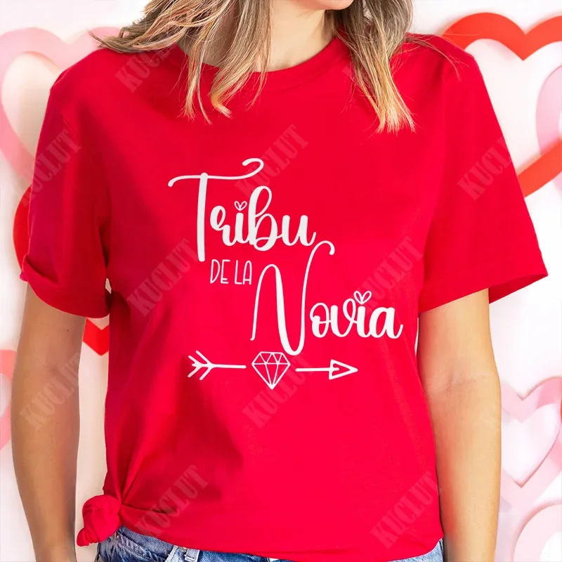 스페인어 소녀 독신 암탉 파티 Tshirt 팀 신부 분대 탑 여성 싱글 작별 티셔츠 신부 샤워 웨딩 파티 티셔츠