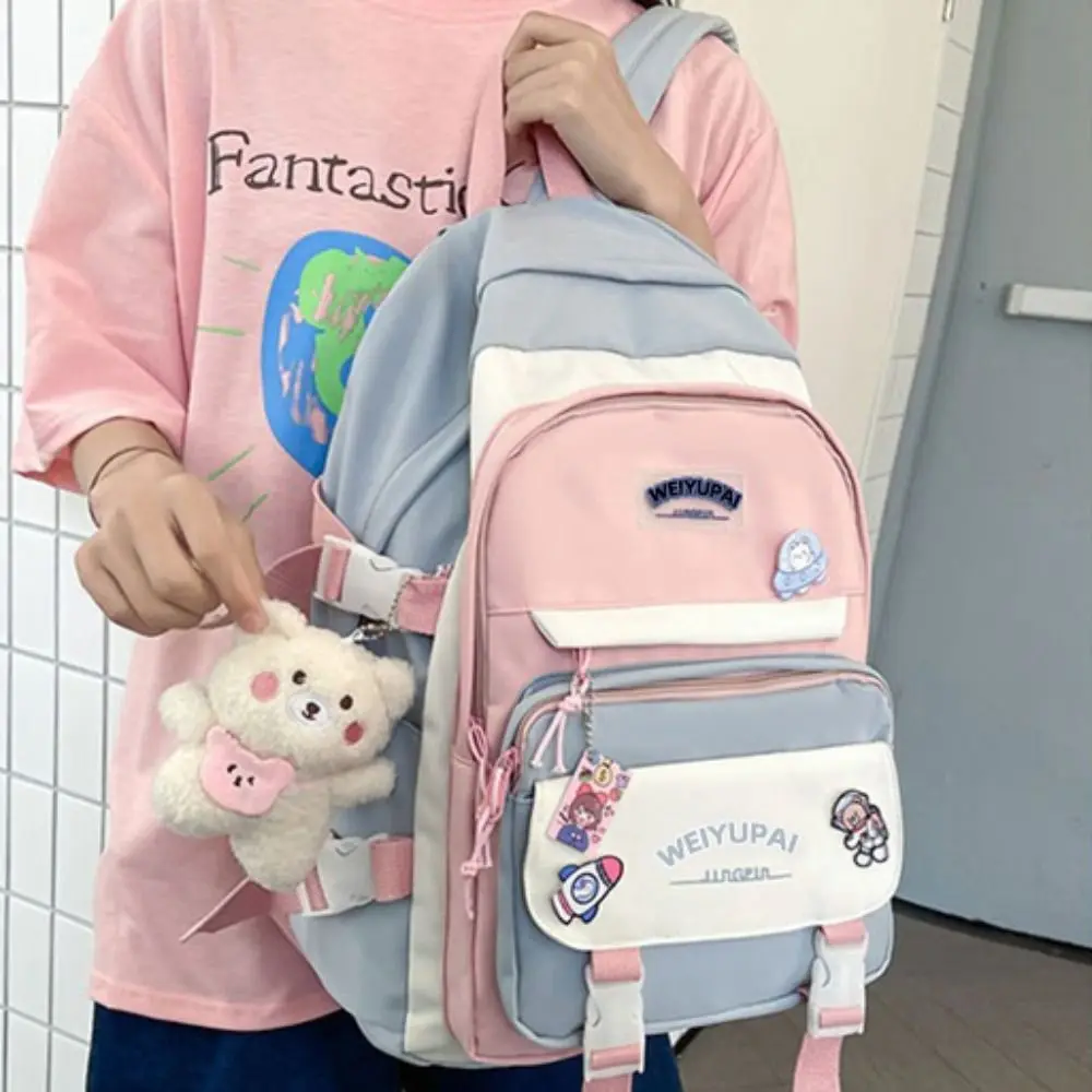 

Computer Bags Ins Students School Bags Large Capacity Bear High School Backpacks Multi Pockets Cartoon Large Handbag Student