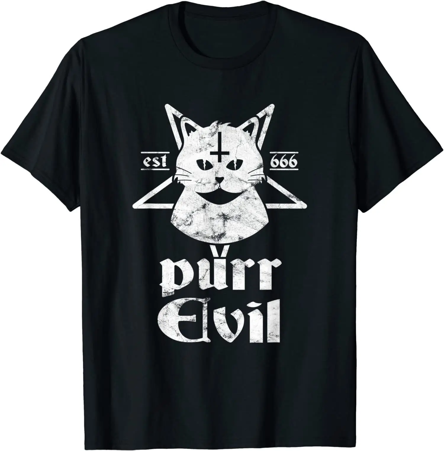 S4tanic Cat, Purr Evil Satan Pentagram For Atheist T-Shirt