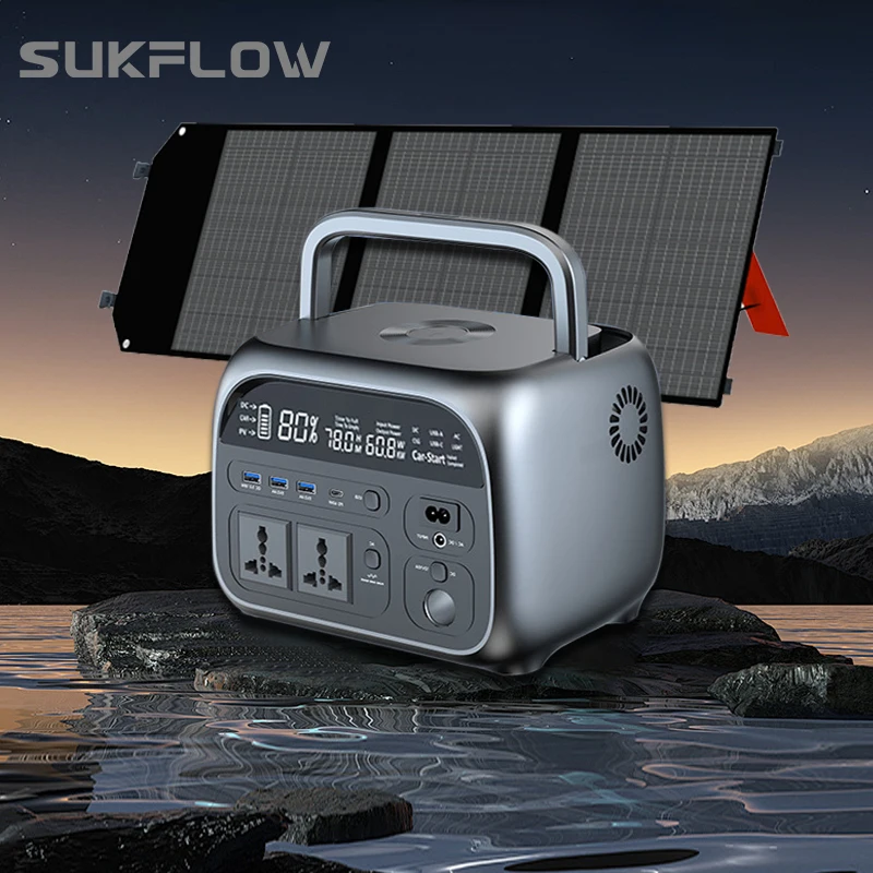 

Portable Power Station 500W 345Wh Camping 100W ETFE Solar Panel 23.7% Efficiency Solar Generator LiFePO4 Battery Outdoor Camping