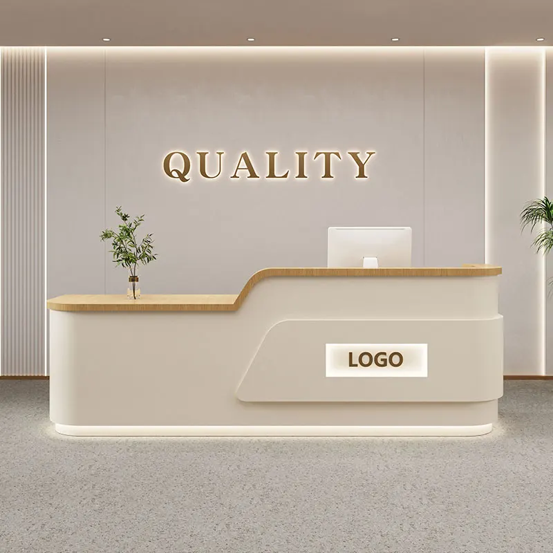 

Nordic Creative Reception Desk Cream Style Clothing Store Nail Salon Checkout Counter Barber Shop Company Office Furniture FYRD