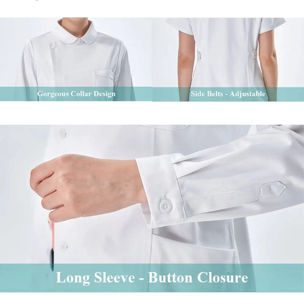 여성 간호사 스크럽 세트 흰색 의료 유니폼 병원 근무복 미용사 스파 치과 상의와 바지 스크럽 슈트