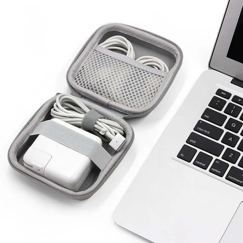 Bolsa de almacenamiento portátil para auriculares, organizador de cables de datos, estuche multifuncional para dispositivos digitales, funda protectora para cargador de disco U