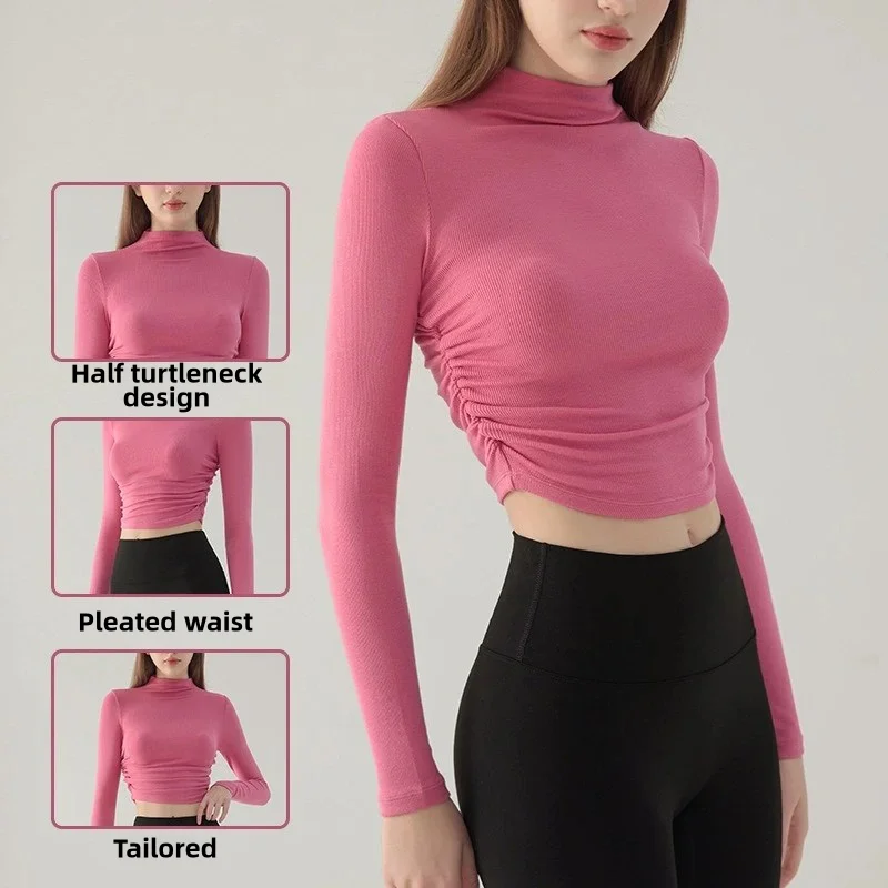 UFO010 Women's High-Collar Slimming Yoga Set - High Elasticity Activewear for Yoga, Running & Fitness