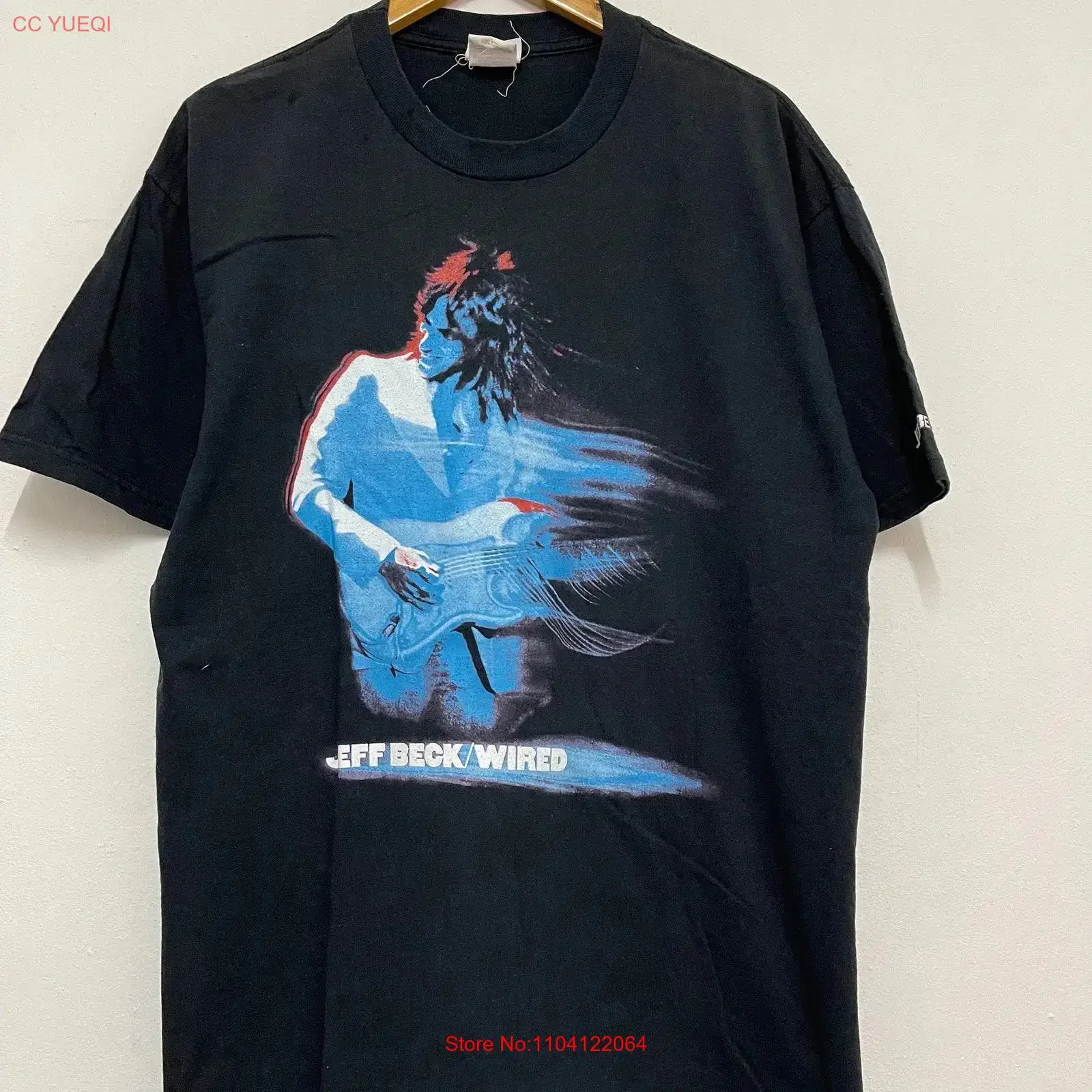 Vintage Y2K Jeff Beck Wired 2000 Japan Tour Rock T Shirt n Roll Rare Concerts Black L vintage Washed Stretched fashion Casual