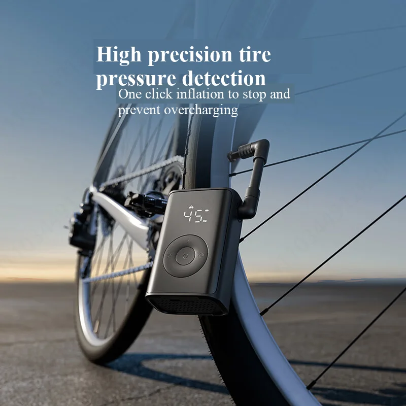 مضخة ضاغط هواء كهربائية محمولة من XIAOMI Mijia، منفاخ إطارات رقمي 150 رطل لكل بوصة مربعة مع شاشة LED، قابل لإعادة الشحن، للدراجات والكرات