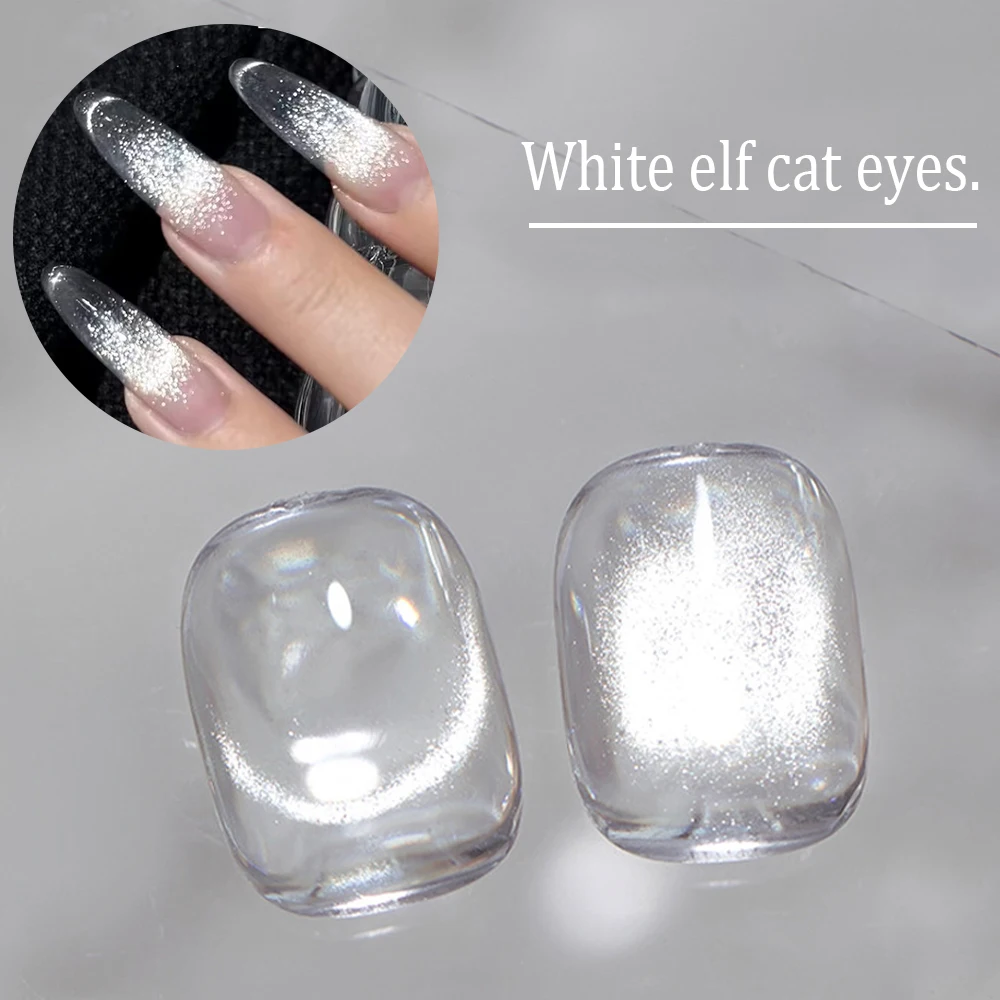8 ml Weiß Elf Cat Eye Gel Nagellack Magnetische Gel Reflektierende Glitter Semi Permanent Polnischen Nail art Lack Maniküre Dekoration