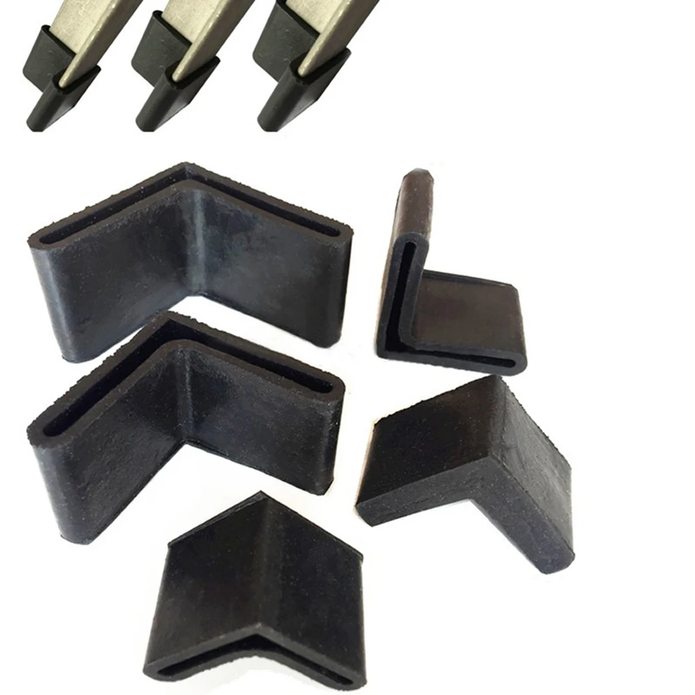 2/4Pcs L-shaped Rubber Triangle Angle Iron End Cover Caps Black  Feet Protective Cover Anti Scratch Shelf Table Chair Leg Pad
