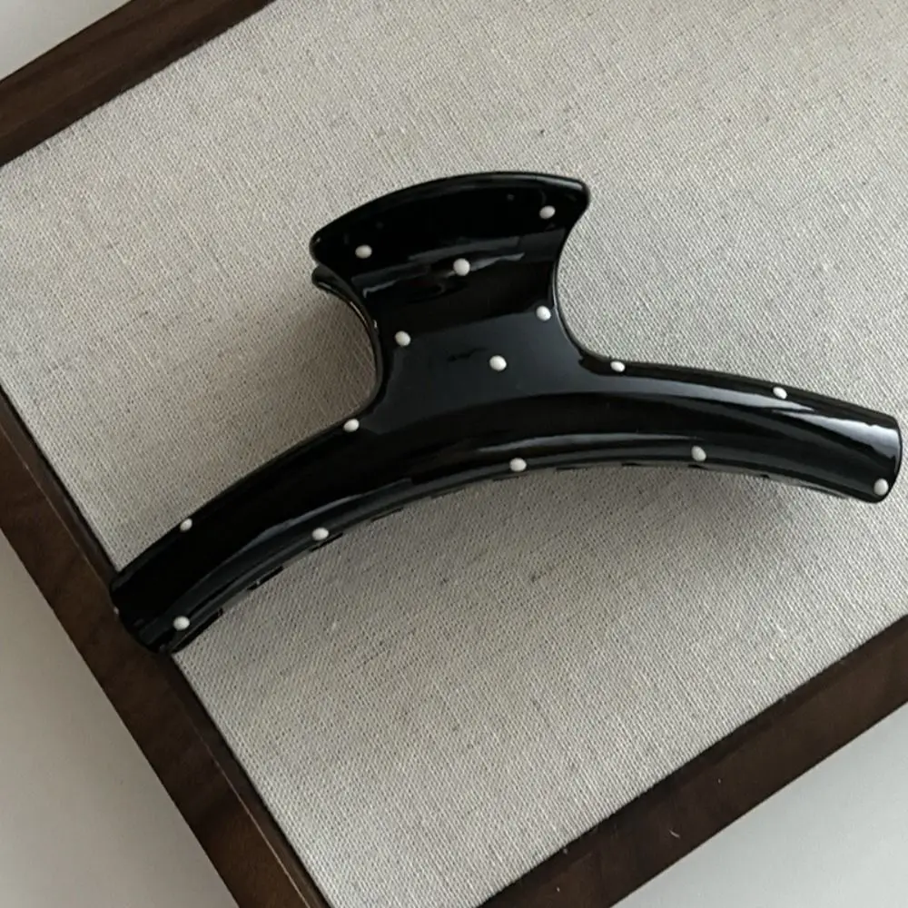 

Personalized Bowknot Bow Hair Claw Acrylic Grab Clip Polka Dot Hair Clip Large Shark Clip Headwear Big Hair Claw Daily