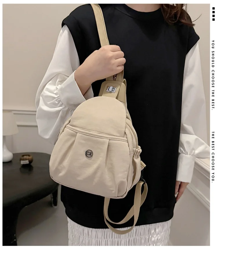 Travel backpack for women 2025 new chest bag, lightweight commuting crossbody bag, dual-use bag, sports hiking backpack