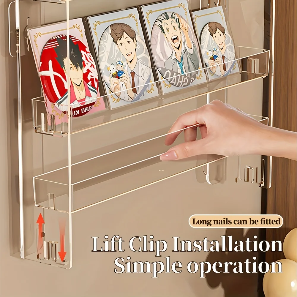 1 قطعة رف تخزين متعدد الطبقات من الأكريليك المتين | منظم طلاء الأظافر المثبت على الحائط بسعة كبيرة للاستخدام على الأرض أو الحائط #1