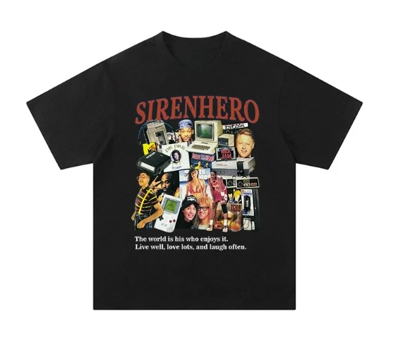 

2025 г., модная футболка унисекс из 100% хлопка, повседневная футболка с надписью «Сиренагерой и коллажем», вдохновляющее предложение