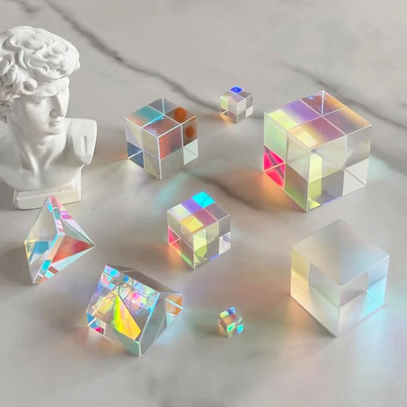 Sun Catcher Prism Cube of Light Color Prism Sunlight Ornaments Glass Cosmic Refraction Crystal Gift