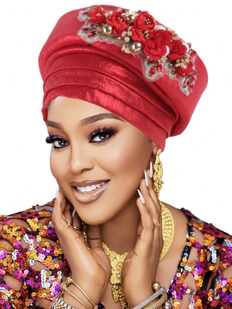 

Модный африканский мусульманский тюрбан, женский головной убор Autogele, женские повязки на голову, нигерийский свадебный головной убор, Turbante Mujer 2025