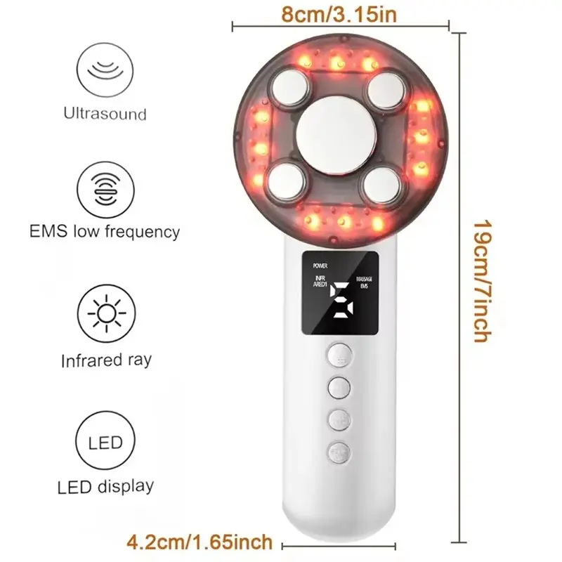 B89B-Ultrasonic 3 em 1 EMS Emagrecimento Massageador Infravermelho LED Aparelho de Beleza Graxa Celulite Cuidados com a Pele Ray Terapia de Remoção de Gordura