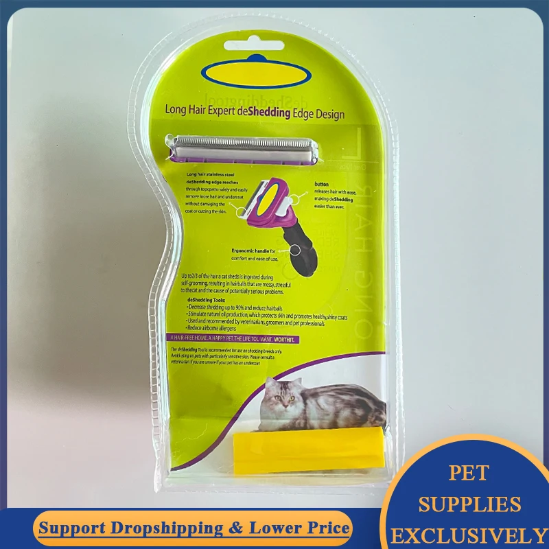 Pente para remoção de pelos de cães e gatos, escova para limpeza de animais de estimação, cini furmines, aparador de cabelo, suprimentos de limpeza de cachorros