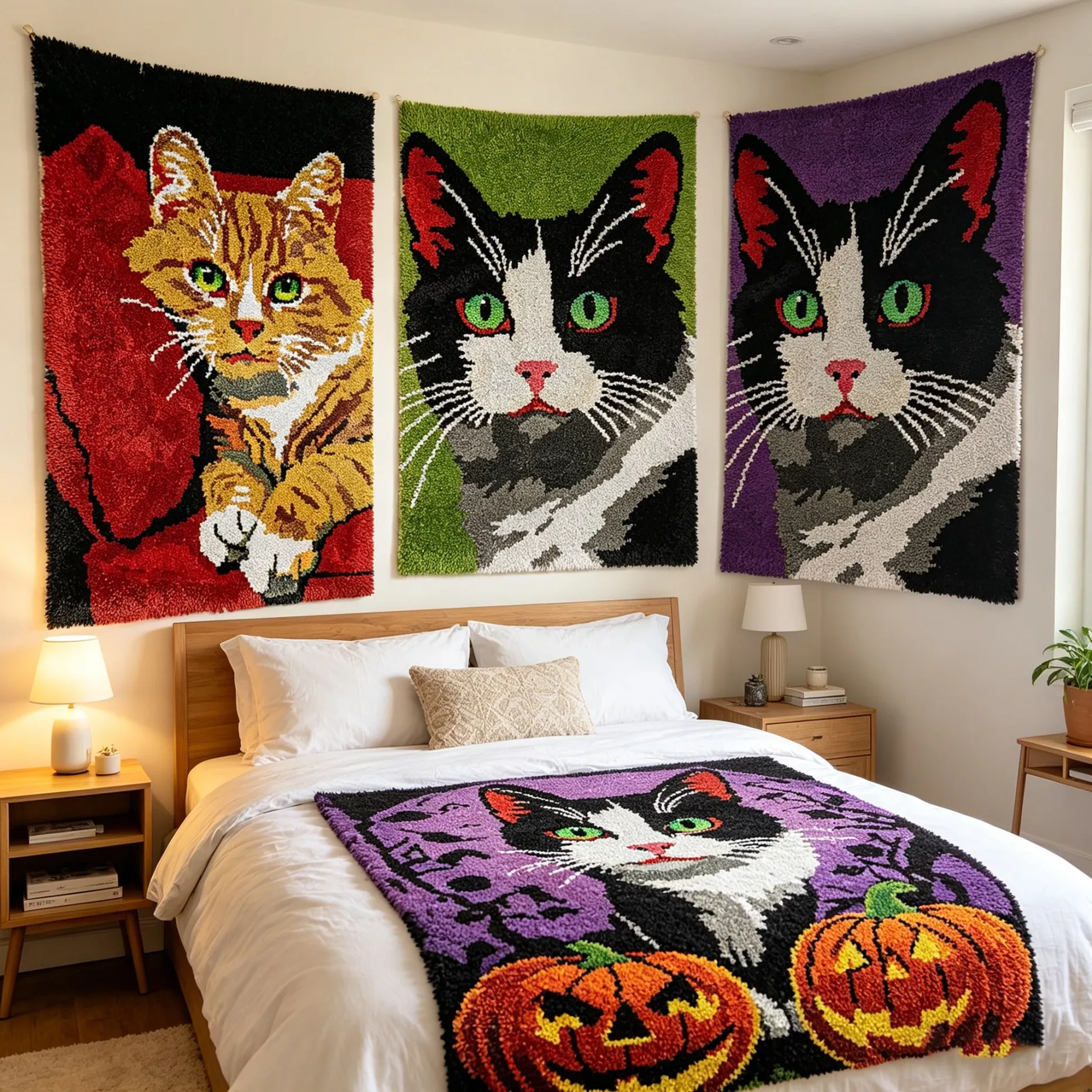 Latch Hook Rug Making Kits Large for Adult Beginner DIY Carpet embroidery with Preprinted Canvas Tapestry Smyrna do it Yourself