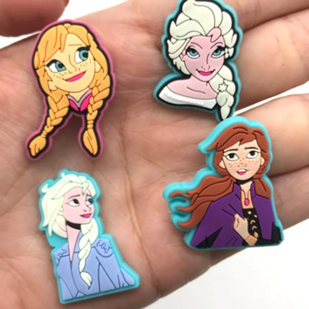 1-25pcs MINISO Frozen Princess Lisa Shoe Buckle Charms Funny Cartoon Character for Clogs Accessories Kids Xmas Birthday Gifts