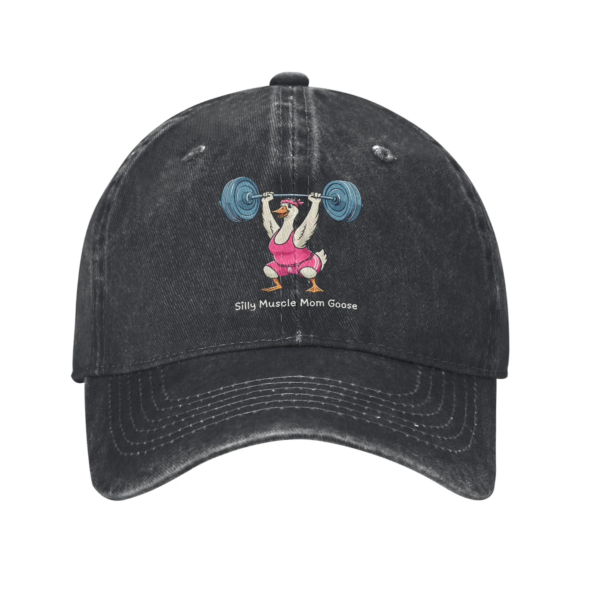 Muscle Mommy Silly Goose Baseball Cap Sun  Outdoor Gym Sun-Proof Washed Trucker Hat Unisex Men Stylish Print Baseball Caps