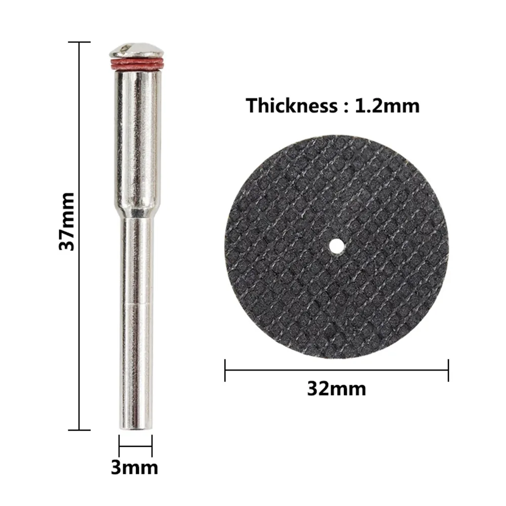 40pcs 32mm Fiberglass Reinforced Resin Cutting Discs Dry/wet Cut-off Wheels With Mandrel Abrasive Rotary Tool Accessories