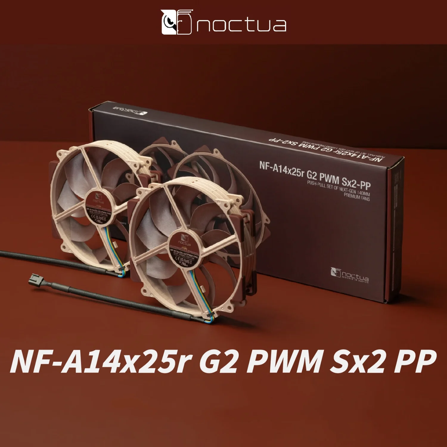 Imagem -03 - Noctua Computer Case Radiator Nf-a14x25r g2 14cm Nova Geração Quadro Circular Alto Desempenho Dissipador de Calor