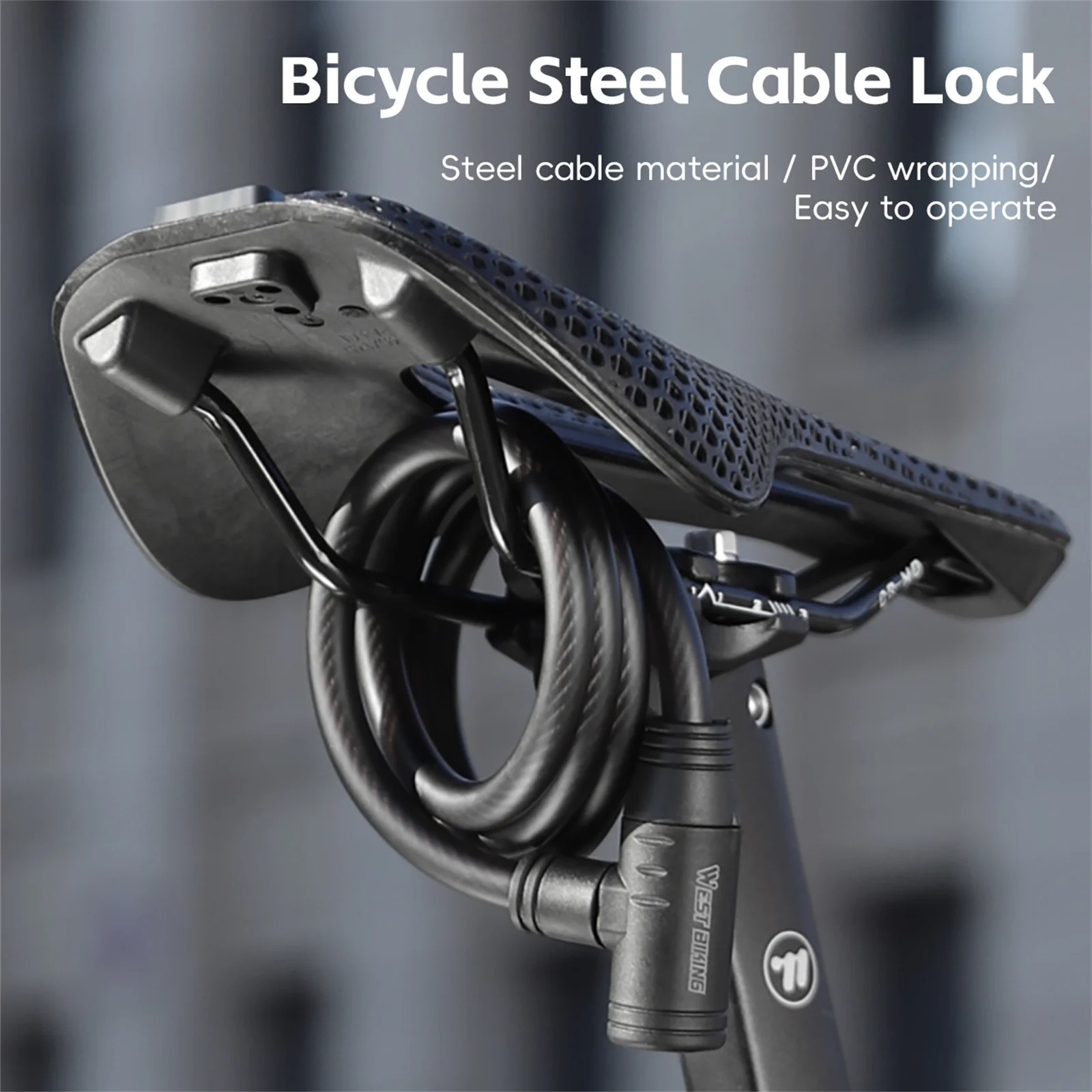 

Professional Portable Bicycle Steel Wire Rope Lock Thickened Zinc Alloy Safety and Anti-theft Mountain Bike Riding