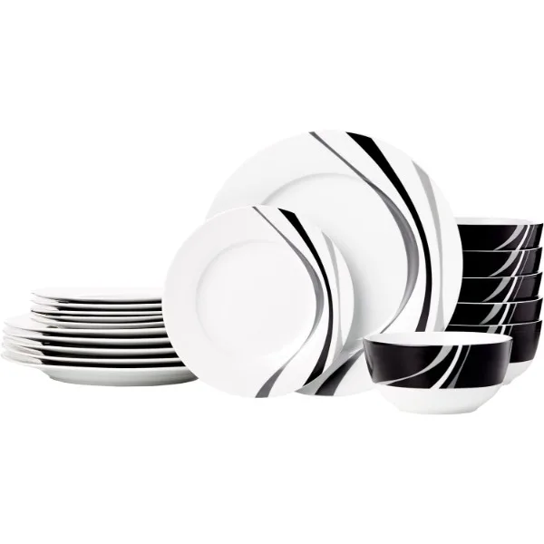 

AmazonBasics 18-Piece Dinnerware Set - Swirl, Service for 6