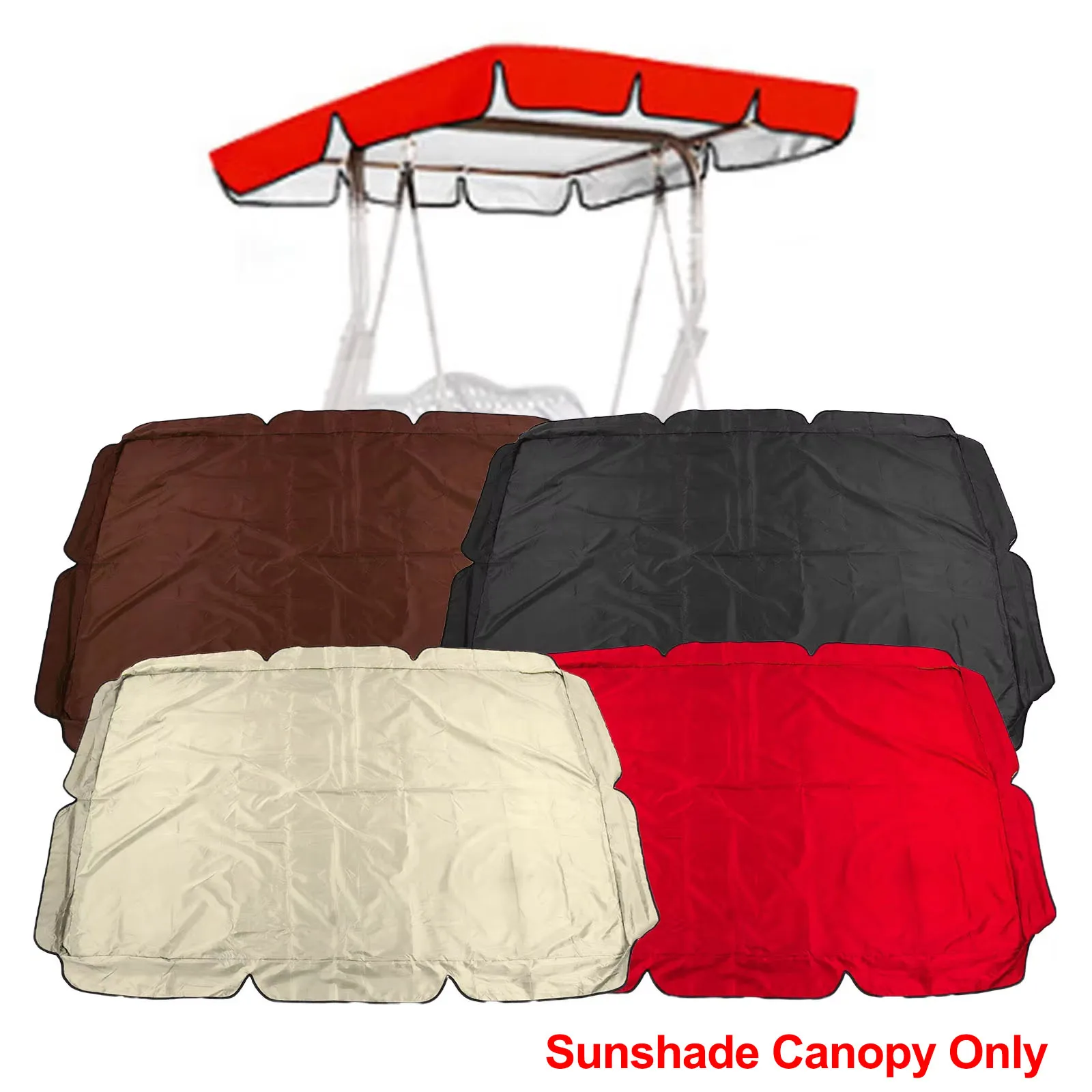 

Outdoor Swing Canopy Cover, 210D Silver Coated Oxford Cloth, UV-Protective with 4 Reinforcement Straps 164x114x15cm/142x120x18cm