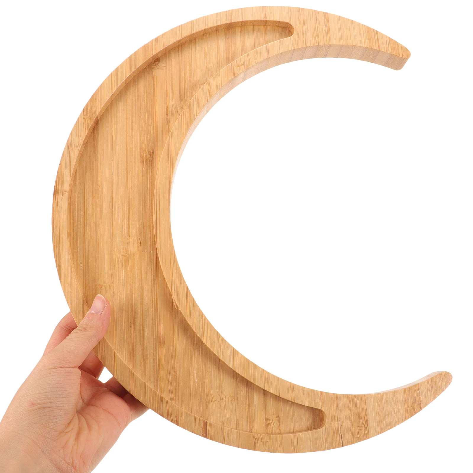 

Star Moon Bamboo Wooden Tray Large Capacity Easy Clean Household Fruit Platter Wear Resistant Sturdy Kitchen Barware