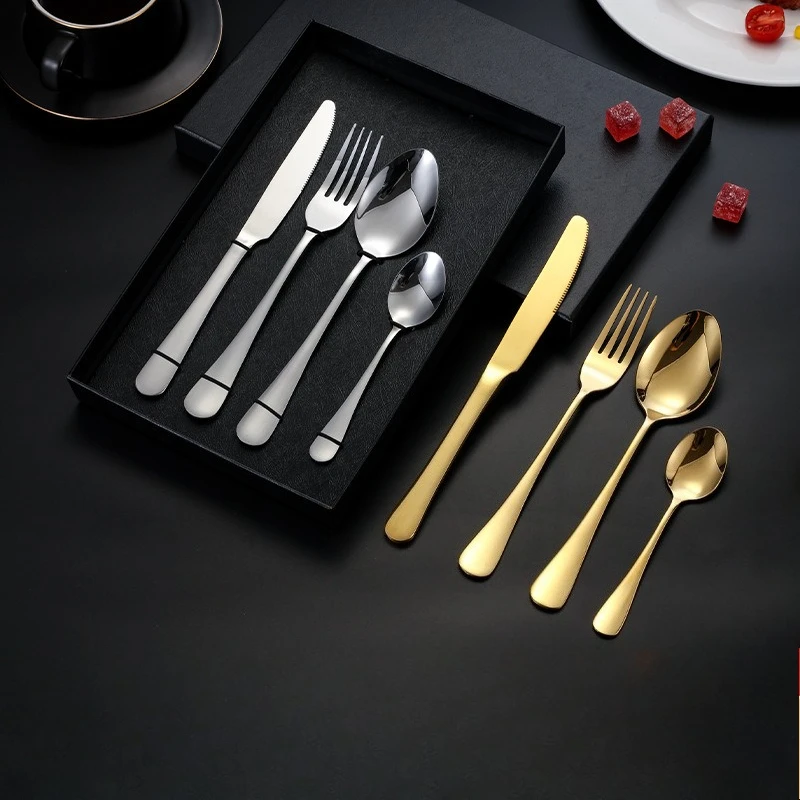Золотой, серебряный нож из нержавеющей стали, овощная вилка, ложка для стейка, набор посуды для супа, гости могут наслаждаться итальянской кухни в Jenga Золотой, серебряный нож из нержавеющей стали, овощная вилка, ложка для стейка, набор посуды для супа, гости могут наслаждаться итальянской кухни в Jenga