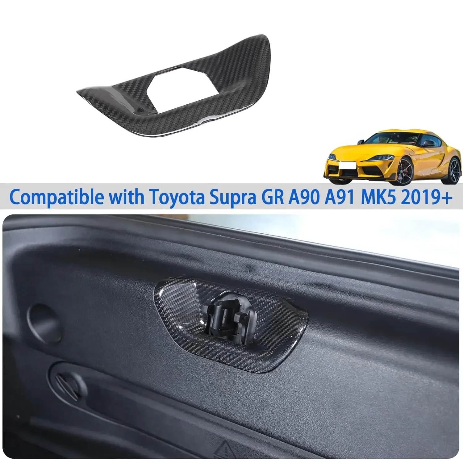 Dry Carbon Fiber Car Trunk Tailgate Lock Decorative Frame Trim For Toyota GR Supra A90 2019-2025 Protection Cover Accessories