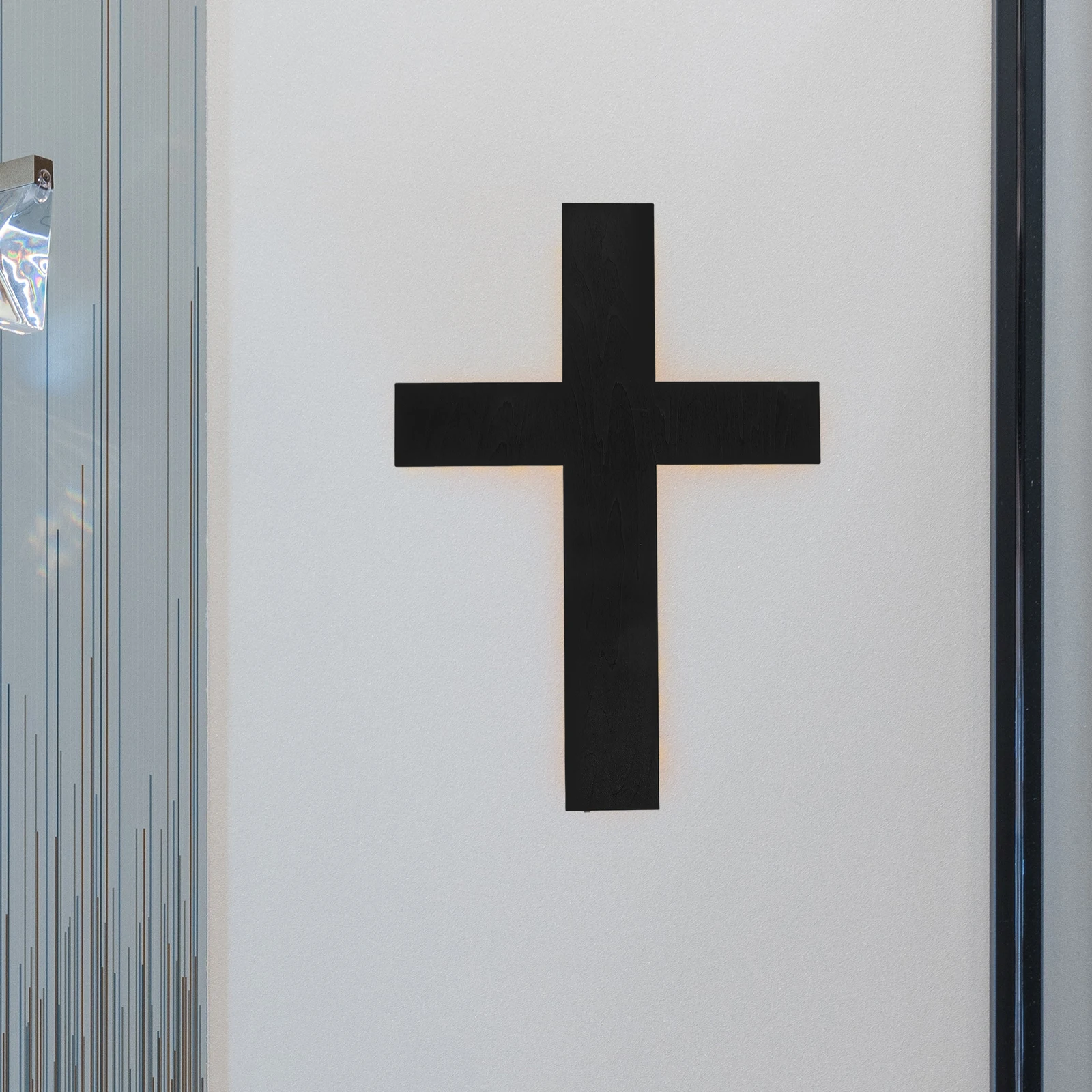 

Led Cross Night Light Wall Lamp With Remote Control Wood Finish Home Decor Bedroom Living Room Decorative Lighting Fixture