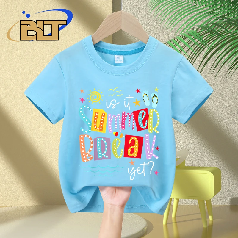 Is It Summer Break Yet? kids T-shirt summer children's pure cotton short-sleeved casual tops as gifts for students