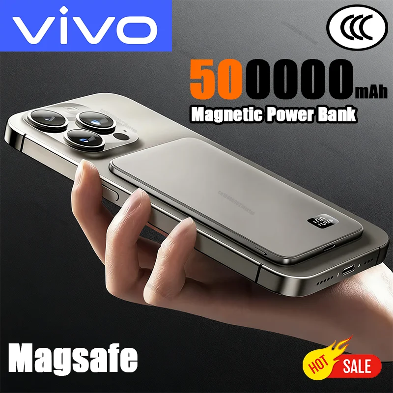 

VIVO 500000 мАч тонкий магнитный беспроводной внешний аккумулятор PD25W с быстрой зарядкой портативный внешний аккумулятор для Magsafe для iPhone 2025 новый