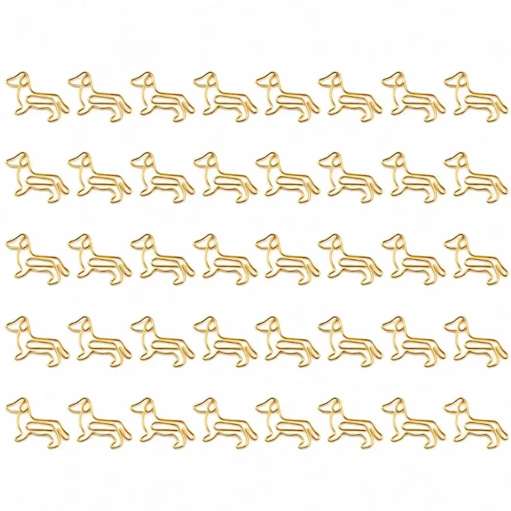 40PCS Golden Color Office Paper Clips Photo Holder Bookmark Use Metal Paper Clips Innovative Shape Animal Shape Paper Clips