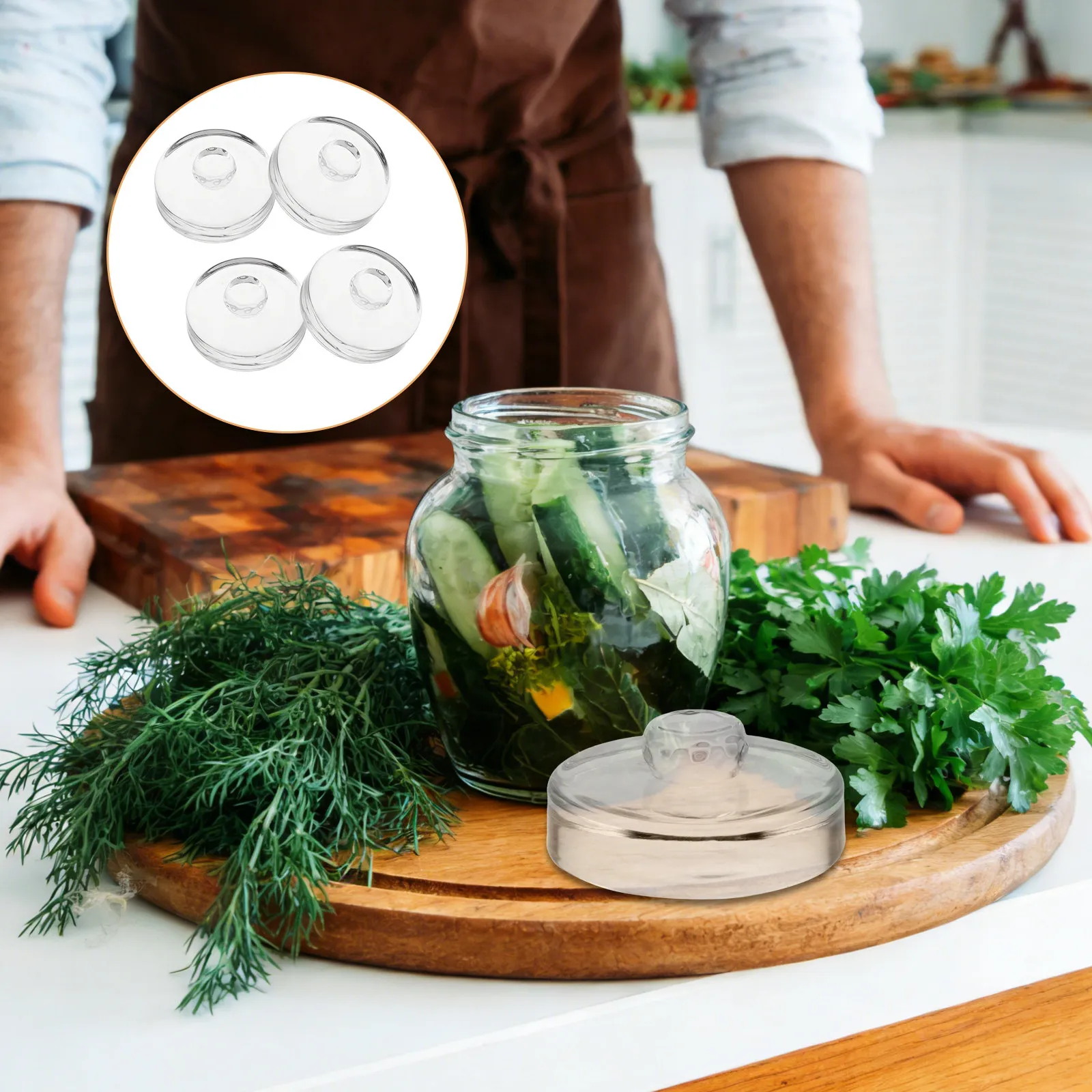Mason Jar Wide Mouth - 4 Pezzi di Pesi per Fermentazione