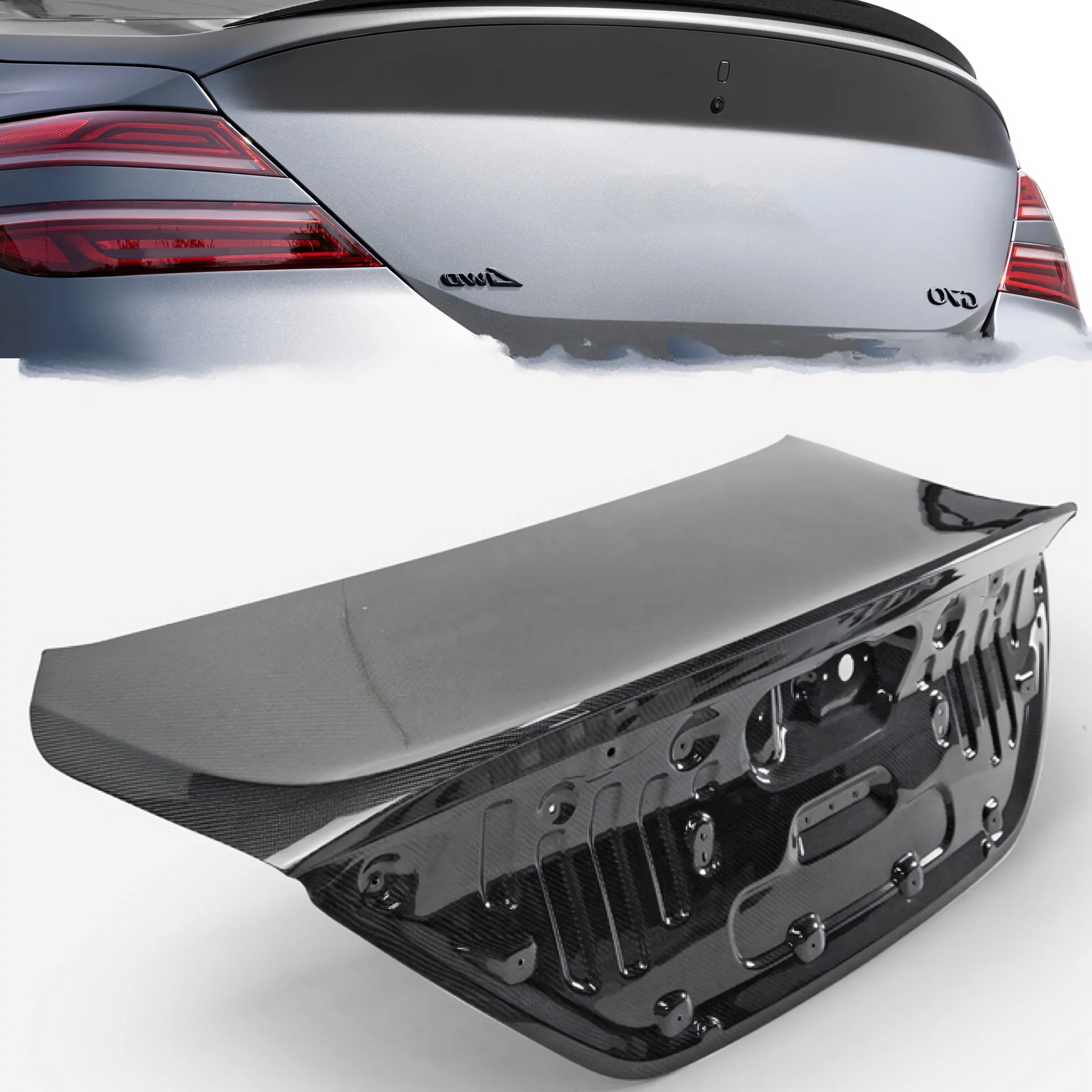 

For Genesis G70 Carbon Trunk 2022+ Genesis G70 Facelift Duckbill Trunk G70 Track Lightweight Rear Trunk Carbon Spoiler