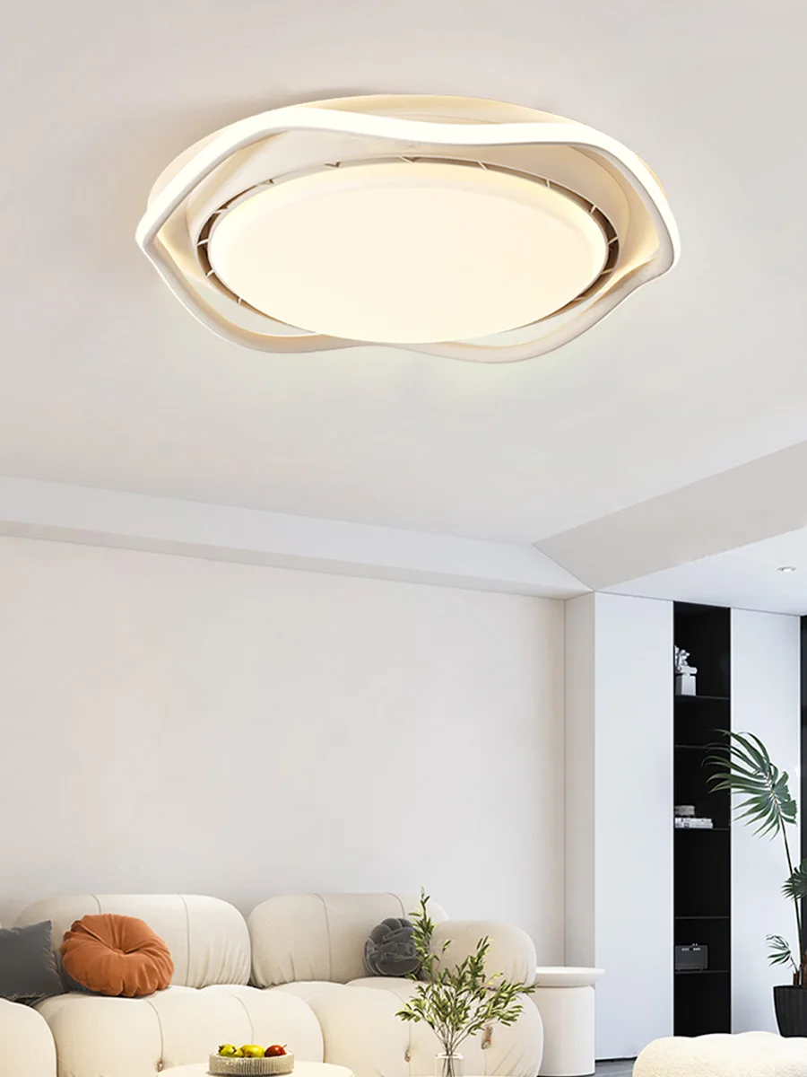 2025 New Smart Silent LED Ceiling Fan Light: Modern Minimalist Round Design, for Bedroom (Bladeless)