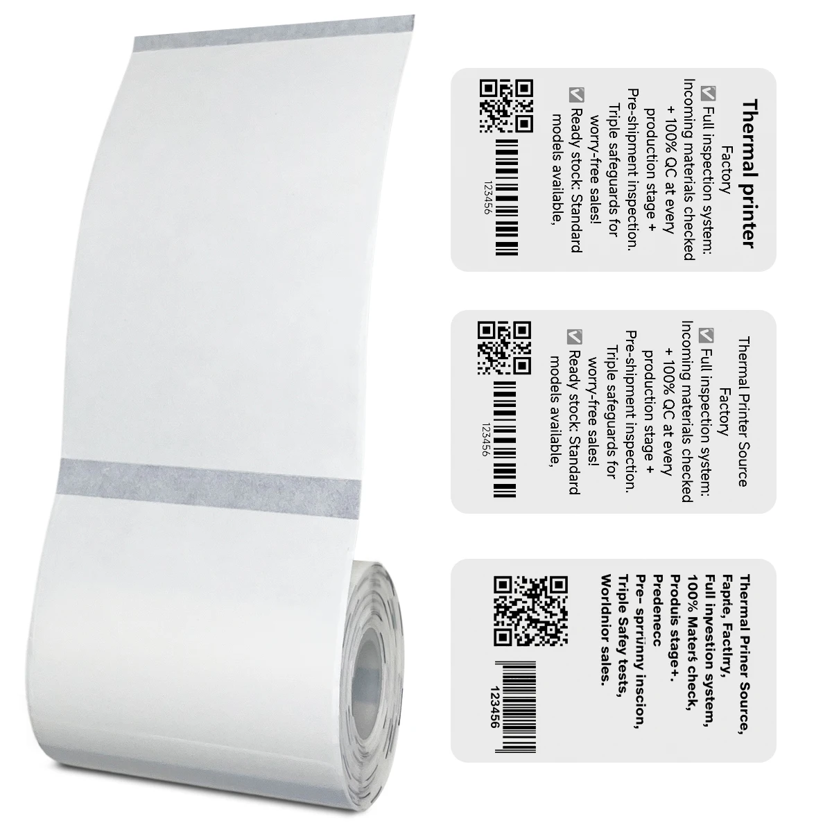 

Bluetooth-принтер для наклеек, самоклеящаяся бумага для принтера этикеток, водонепроницаемая, устойчивая к разрыву замена для офиса, кухни, школы