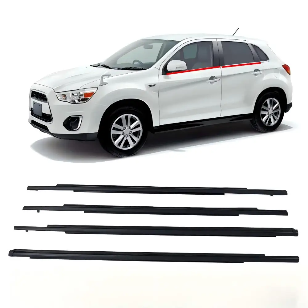 Door Outer Window Belt Molding Weatherstrip Rubber Seal 4PCS Replacement For Mitsubishi ASX  RVR GA1W GA2W SUV 2010-2016