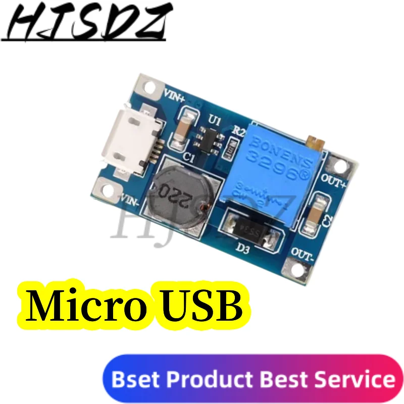 1-5PCS/LOT MT3608 DC-DC Adjustable Boost Module 2A Boost Plate Step Up Module TYPE-C MICRO USB 2V-24V to 5V 9V 12V 28V