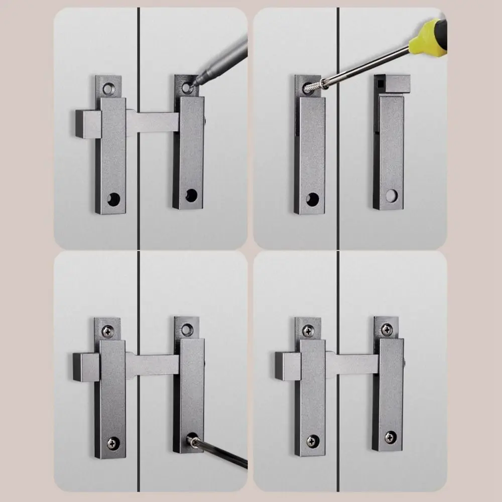 New Aluminum Alloy Door Latch 180 Degree Surface Mounted Door Bolt Anticorrosive Multifunctional Door Lock Cabinet