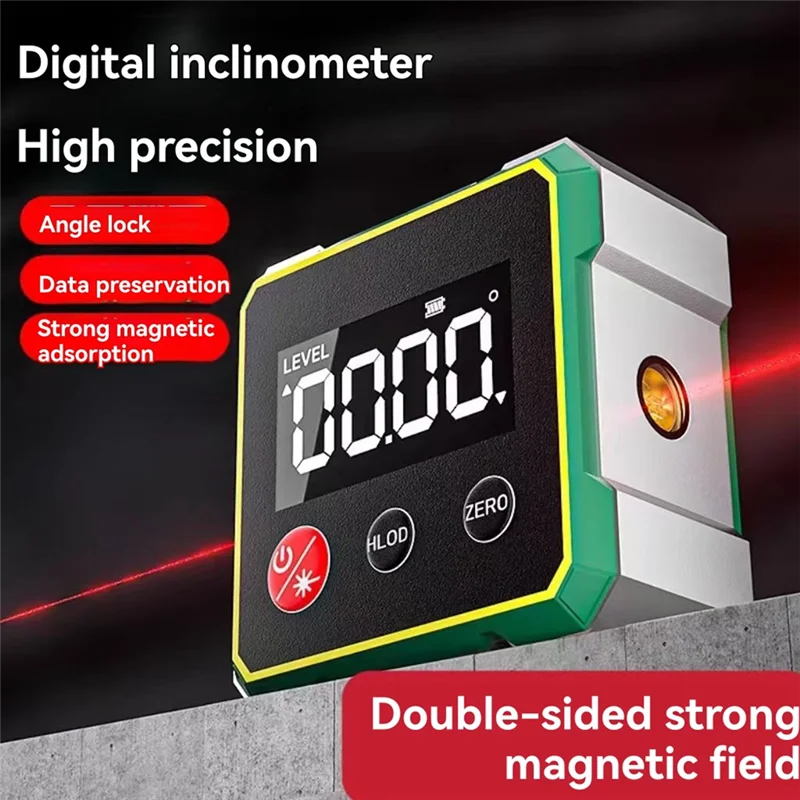 Abdj-inclinômetro digital a laser duplo, portátil, eletrônico, nível de laser, construção, nível especial, inclinômetro digital