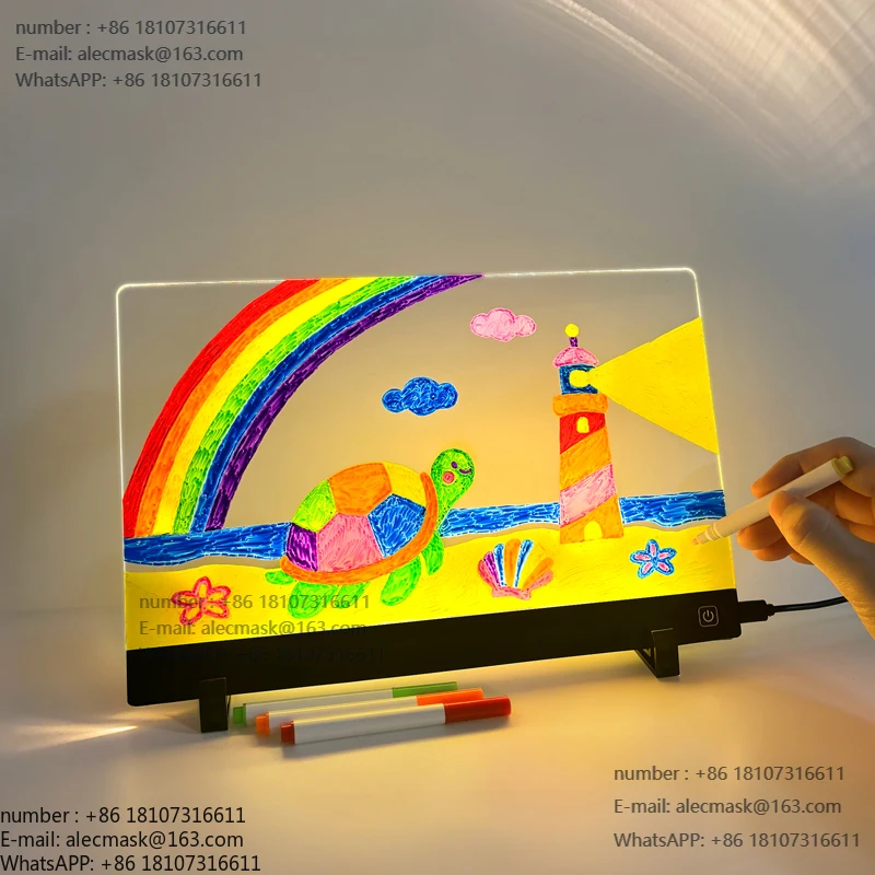 

Creative Acrylic Luminous LED Message Board Light Up Writing Board Magical Glow Children LED Drawing Board for Kids