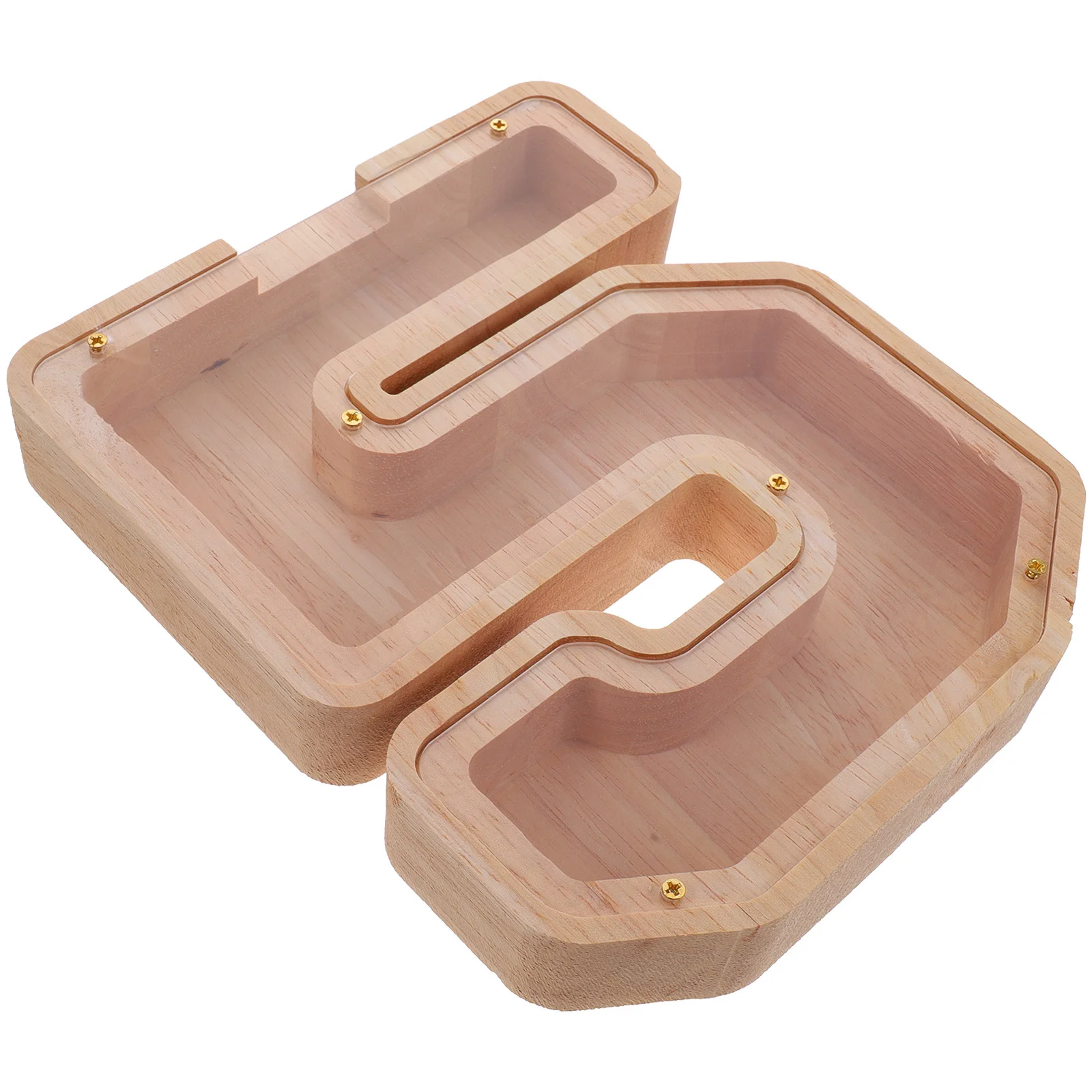 透明な木製貯金箱 多機能貯金箱 子供用クリエイティブコインバンク ホームデコレーション デスクトップ貯金ジャー