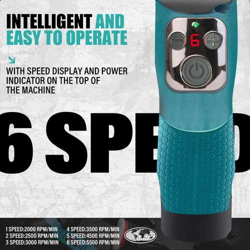 Imagen 2 del producto Mini pulidor inalámbrico AUTIWOZ, cambio rápido de 6 velocidades, 1/3 pulgadas, 12mm y 3mm, batería rotativa de doble acción de 2,0 Ah, amortiguador detallado de coches