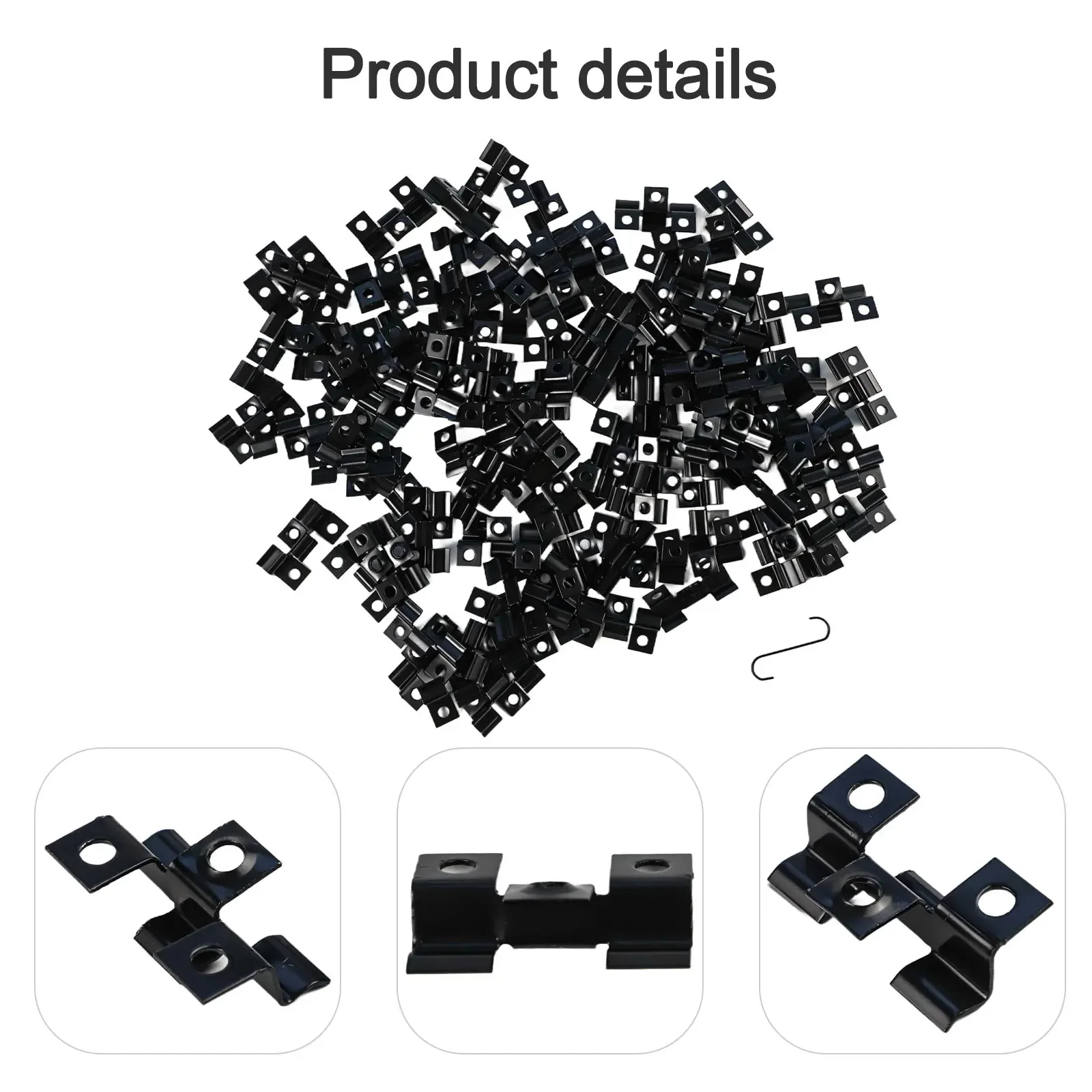 100x Stainless Steel Composite Decking Clips Fastener Board Clip for Secure Deck Board Fixings with Recessed Mounting Bracket