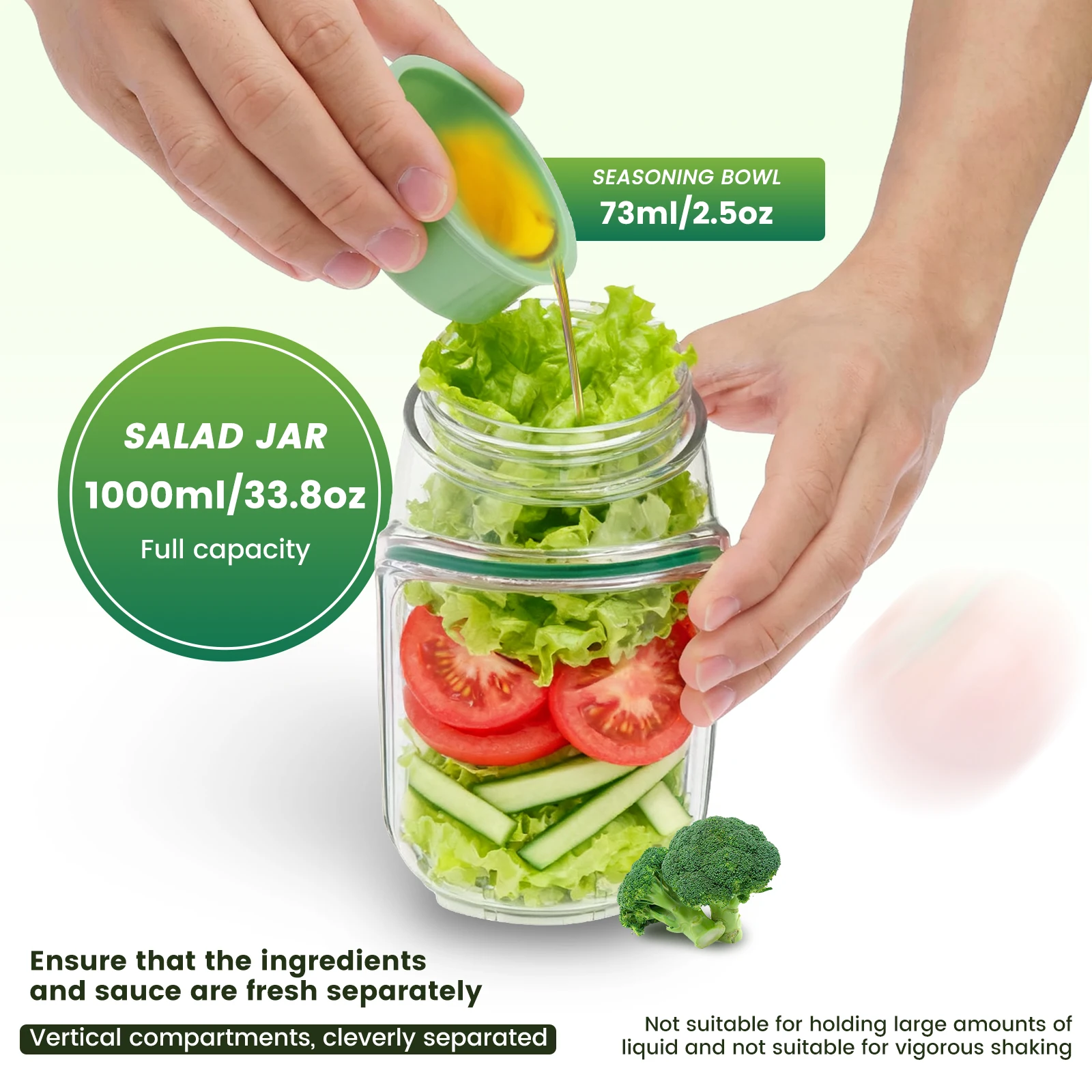 샐러드팟 샐러드 용기 휴대용 측면 개방형 뚜껑 야채 과 - Salad Container Jar 리뷰 및 가격