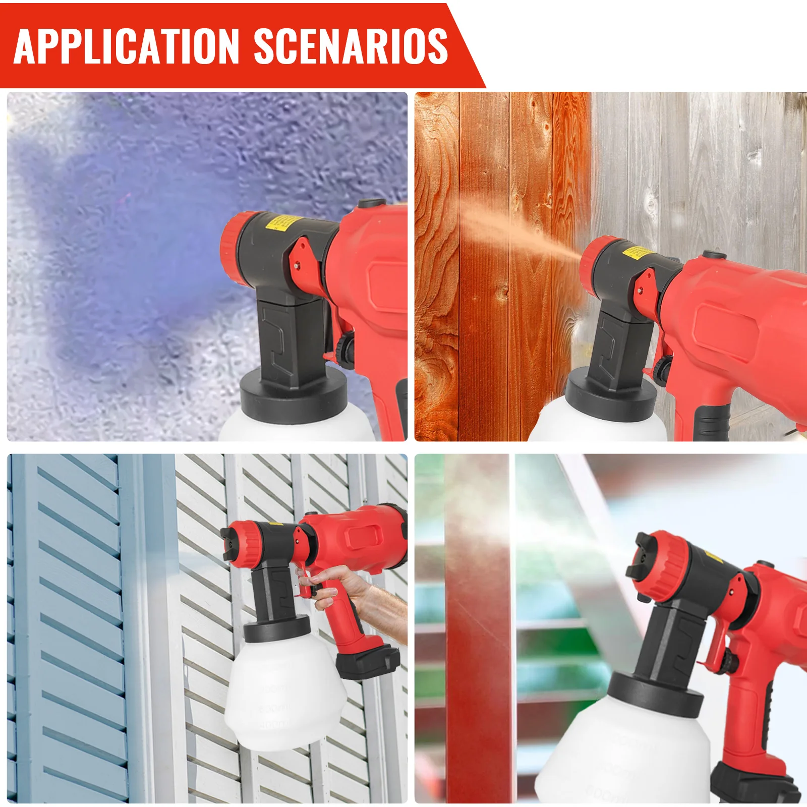 

Paint Sprayer for Milwaukee 18V Battery(Battery Not Included), 200W HVLP Cordless Handheld Spray Gun Brushless Motor, with Plastic Nozzle, Adjustable Flow for Walls, Fences, Furniture,Cabinets