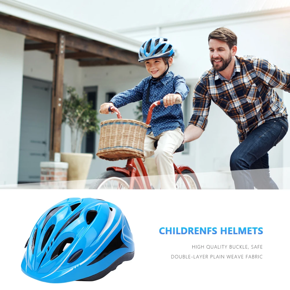 Child Bicycle Helmet Kids MTB Road Bike Helmets Safe Breathable Protection Headgear with Kneepads for Outdoor Sports Headpiece